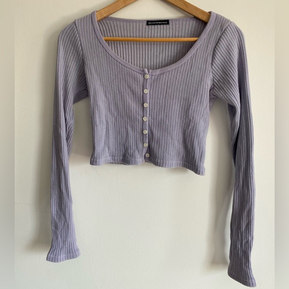 Brandy Melville lilac purple ribbed top - Picture 1 of 4
